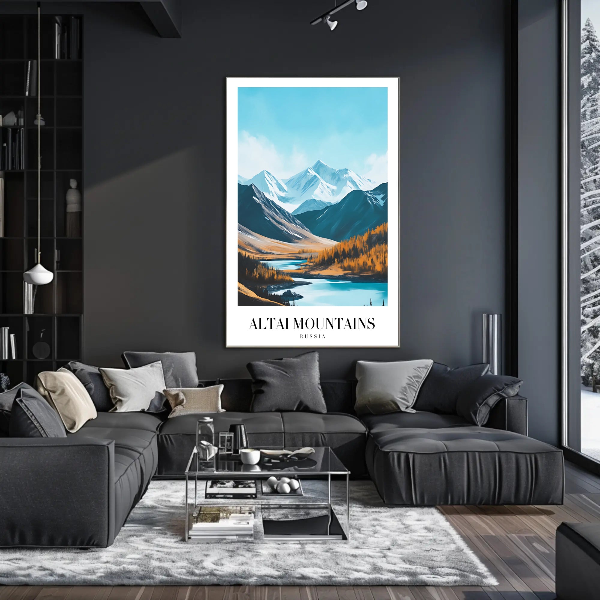 Altai Mountains Photorealistic Nature Scene Travel Poster PosterGoat