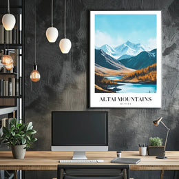 Altai Mountains Photorealistic Nature Scene Travel Poster PosterGoat