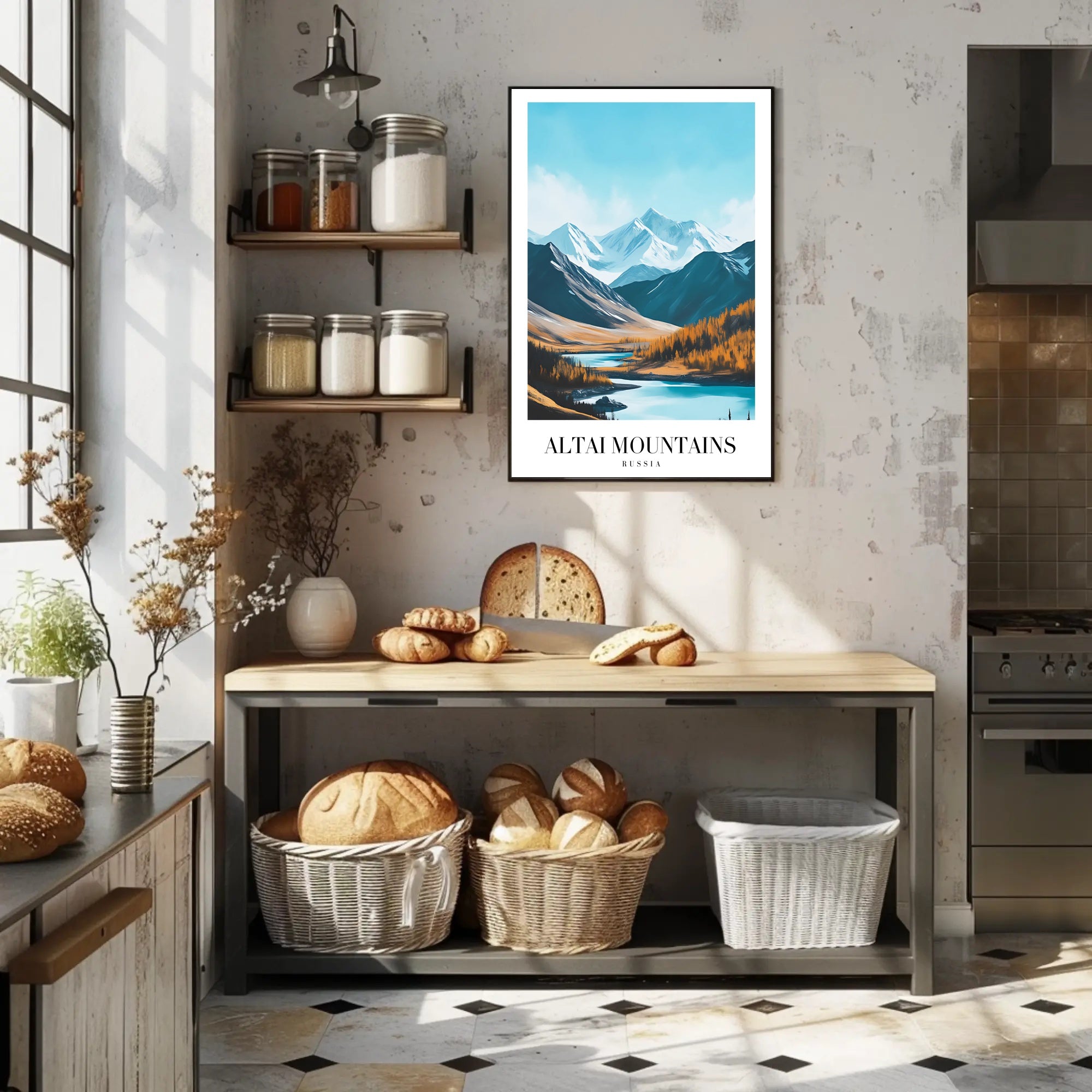 Altai Mountains Photorealistic Nature Scene Travel Poster PosterGoat