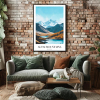 Altai Mountains Photorealistic Nature Scene Travel Poster PosterGoat