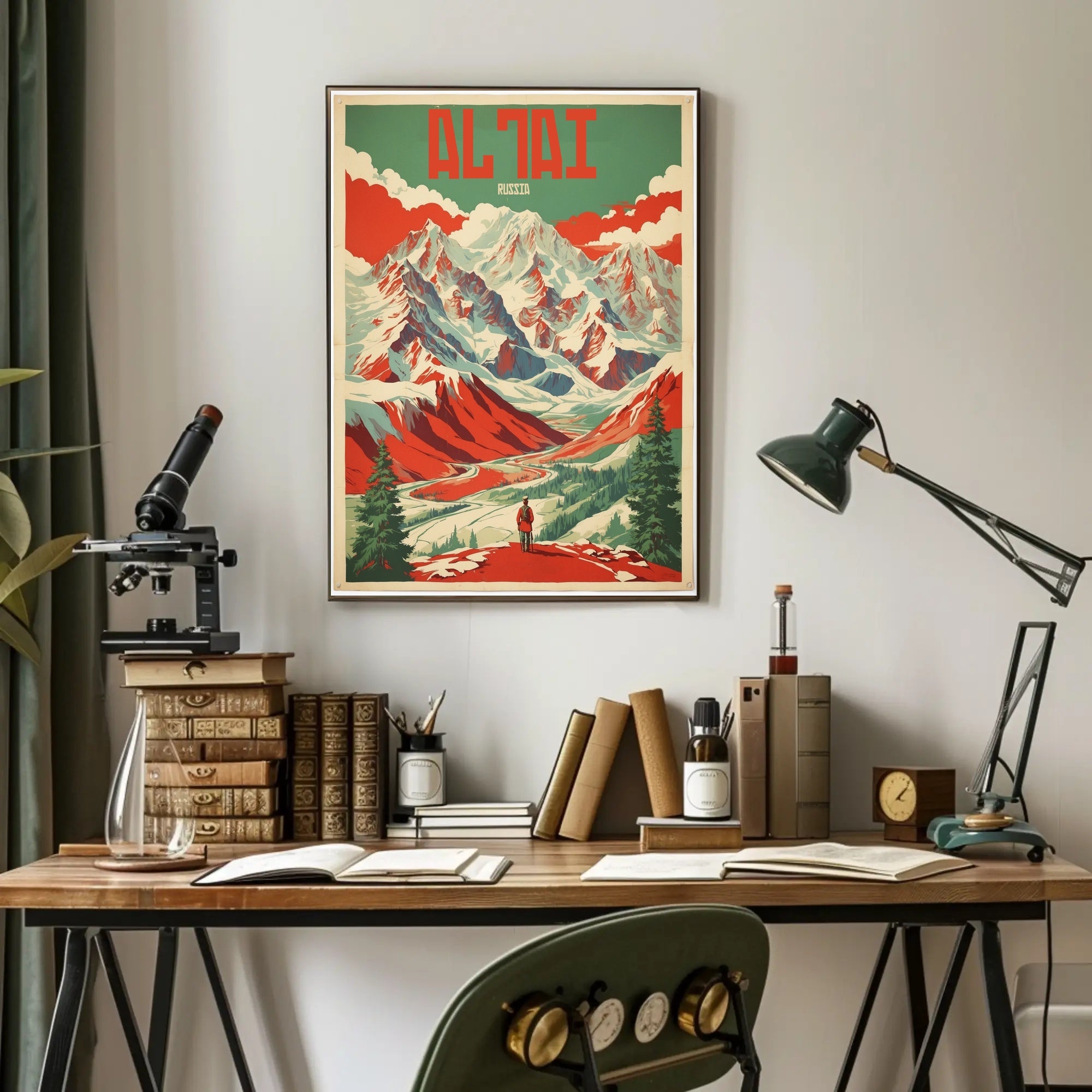 Altai Mountains Vintage Travel Poster PosterGoat