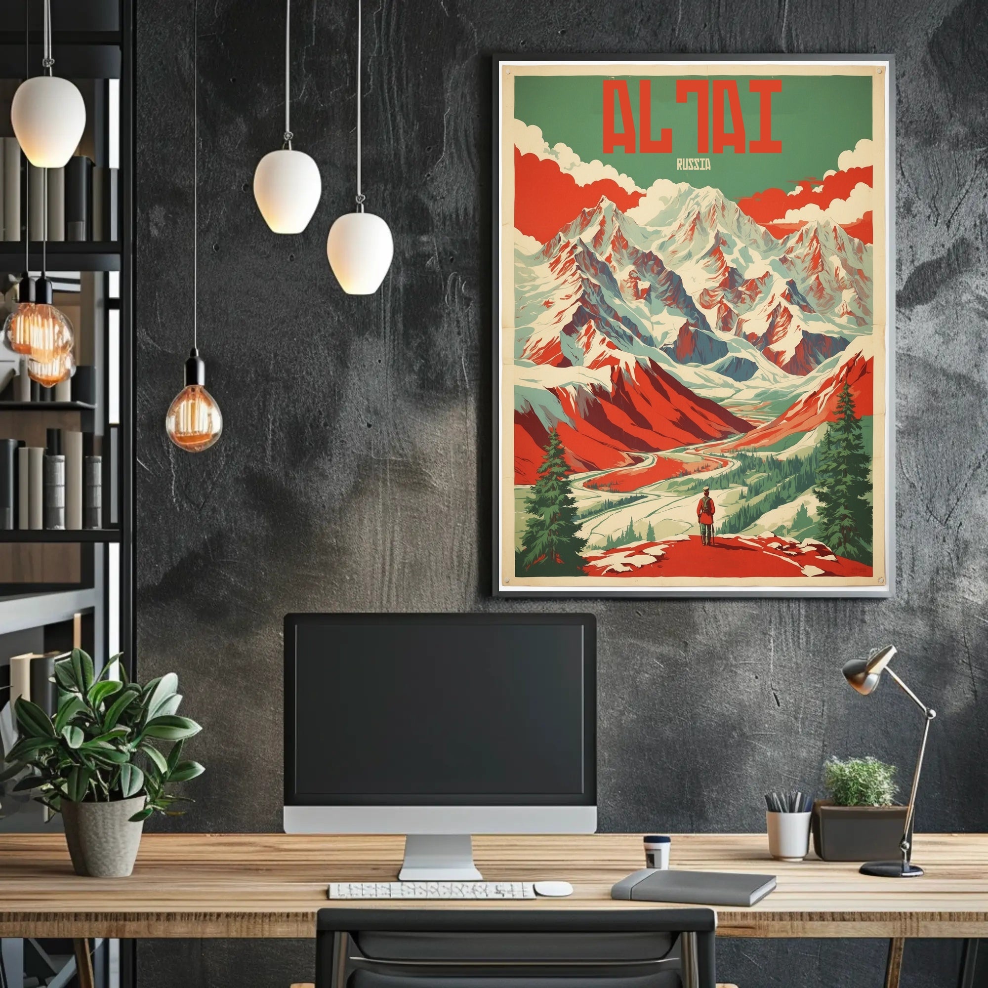Altai Mountains Vintage Travel Poster PosterGoat