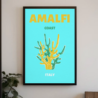 Amalfi Coast Coral Travel Poster PosterGoat
