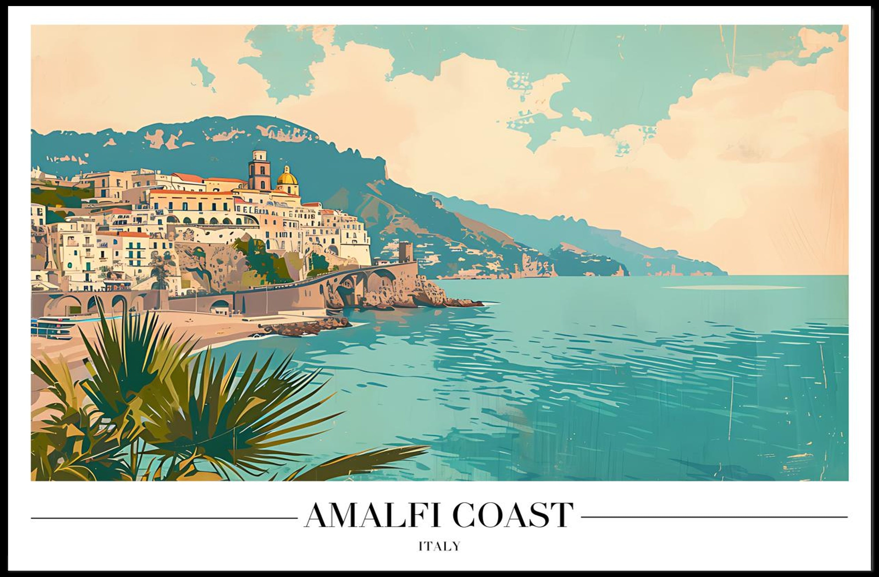 Amalfi Coast Italy Scenic Travel Poster PosterGoat