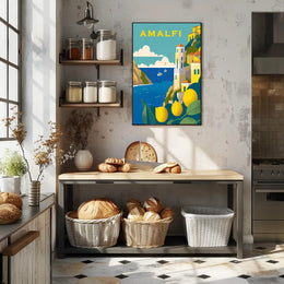 Amalfi Coast Scenic Illustration Travel Poster PosterGoat