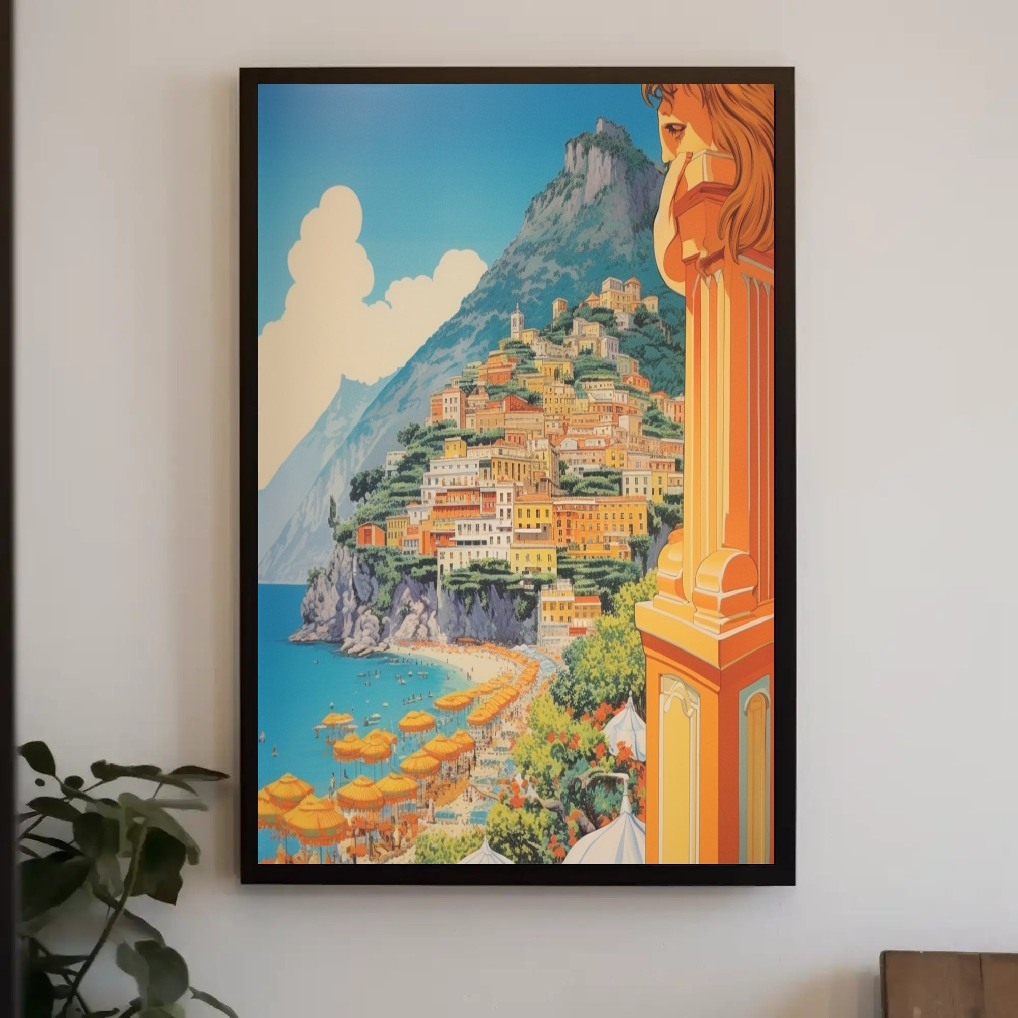 Amalfi Coast Scenic Travel Illustration Poster PosterGoat
