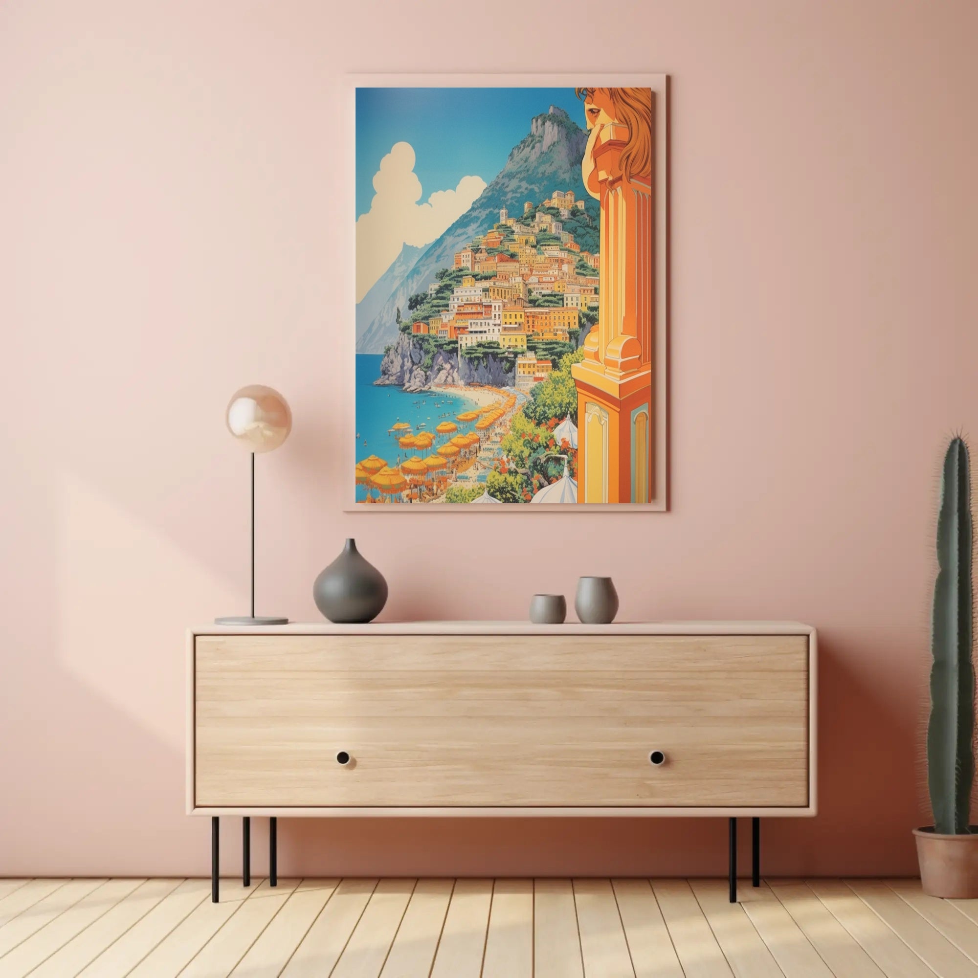 Amalfi Coast Scenic Travel Illustration Poster PosterGoat