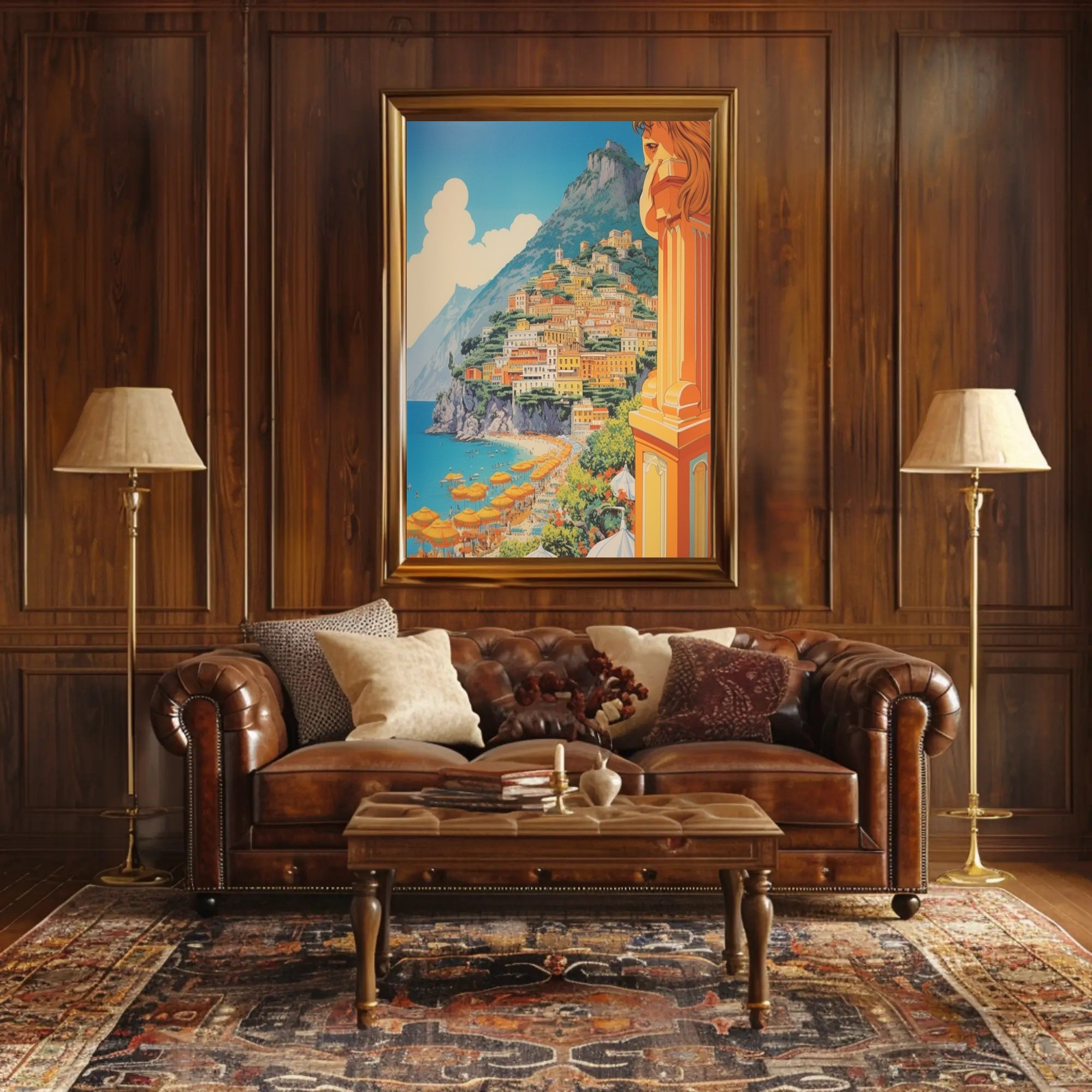 Amalfi Coast Scenic Travel Illustration Poster PosterGoat