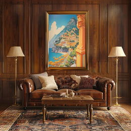 Amalfi Coast Scenic Travel Illustration Poster PosterGoat