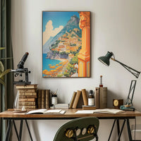 Amalfi Coast Scenic Travel Illustration Poster PosterGoat