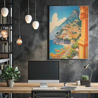 Amalfi Coast Scenic Travel Illustration Poster PosterGoat