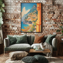 Amalfi Coast Scenic Travel Illustration Poster PosterGoat