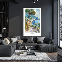 Amalfi Coast Serenity Watercolor Travel Poster PosterGoat