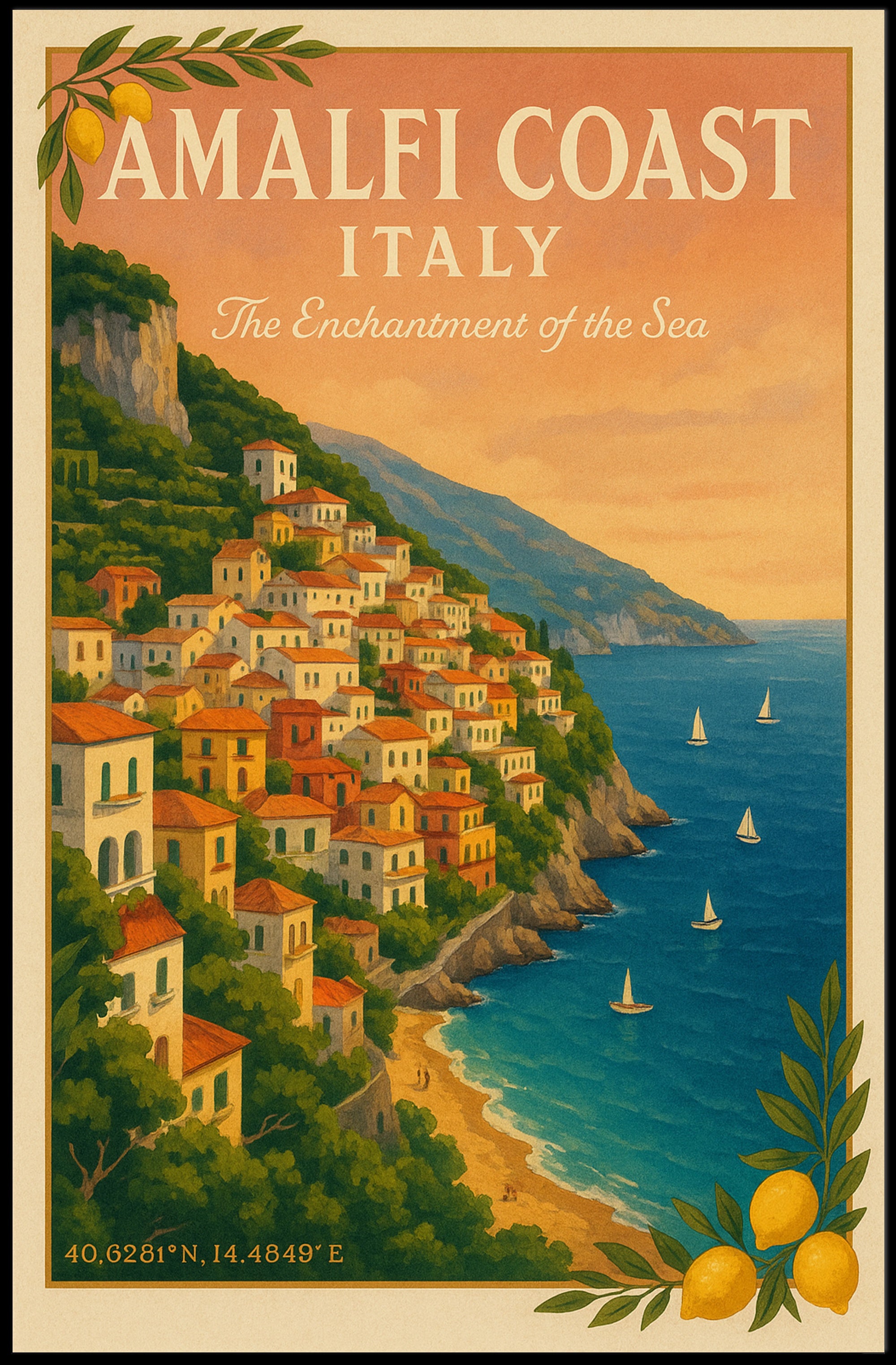 Amalfi Coast The Enchantment of the Sea Poster PosterGoat