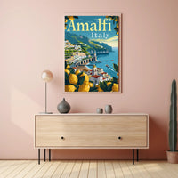 Amalfi Coast Vibrant Italian Landscape Travel Poster PosterGoat