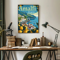 Amalfi Coast Vibrant Italian Landscape Travel Poster PosterGoat