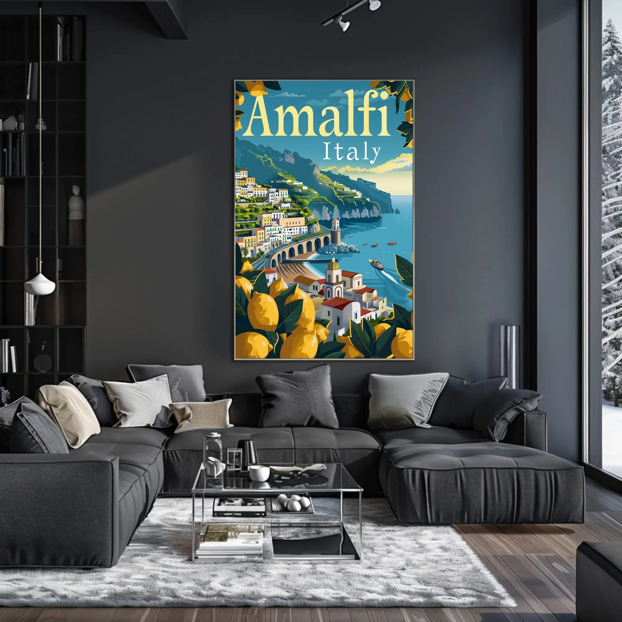 Amalfi Coast Vibrant Italian Landscape Travel Poster PosterGoat