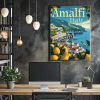 Amalfi Coast Vibrant Italian Landscape Travel Poster PosterGoat