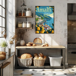 Amalfi Coast Vibrant Italian Landscape Travel Poster PosterGoat