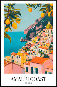 Amalfi Coast Vibrant Scenic Art Print Travel Poster PosterGoat