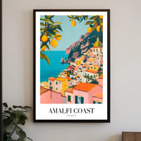 Amalfi Coast Vibrant Scenic Art Print Travel Poster PosterGoat