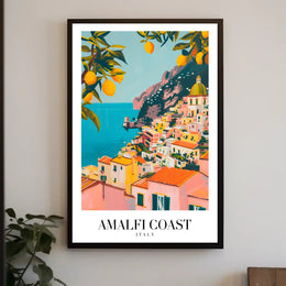 Amalfi Coast Vibrant Scenic Art Print Travel Poster PosterGoat