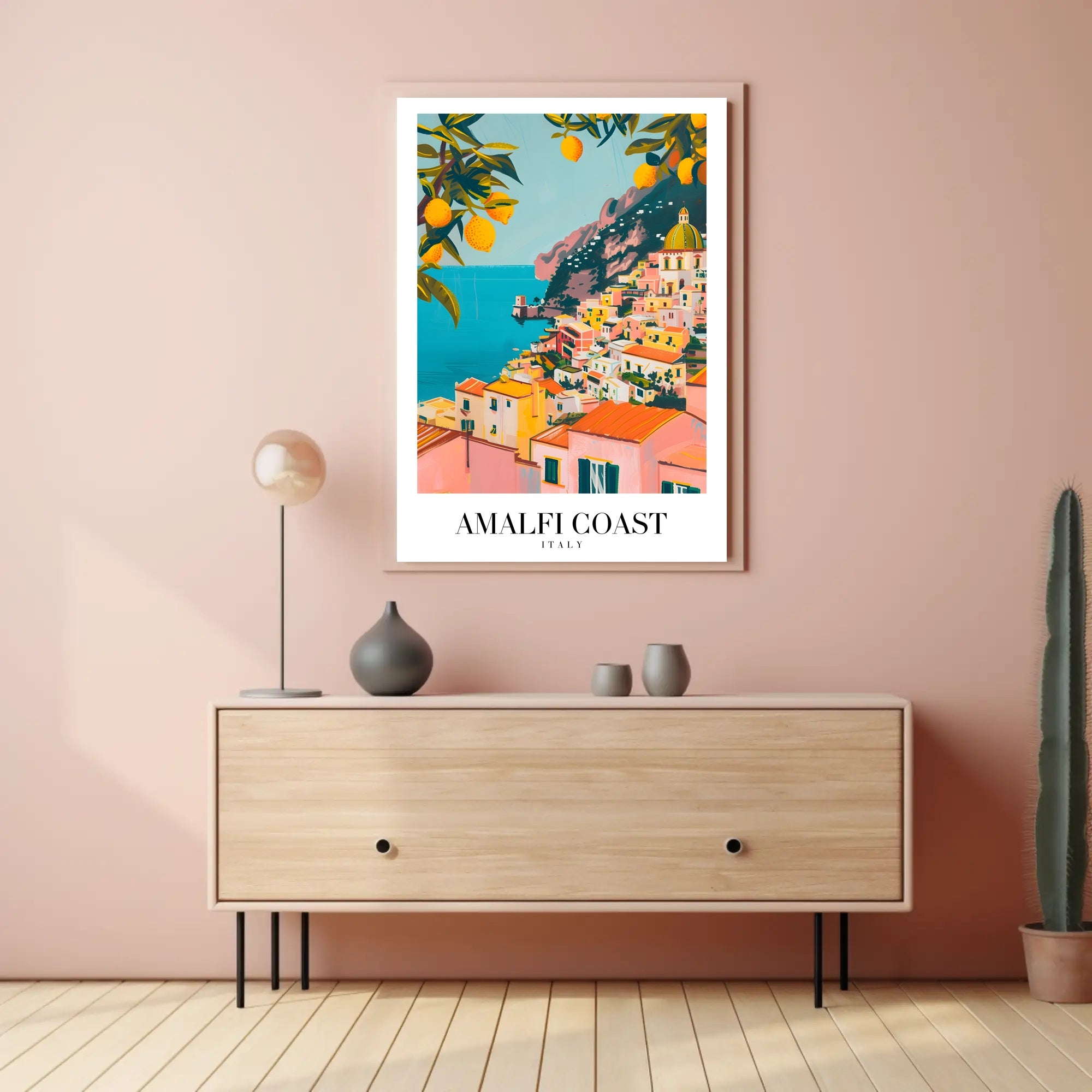 Amalfi Coast Vibrant Scenic Art Print Travel Poster PosterGoat