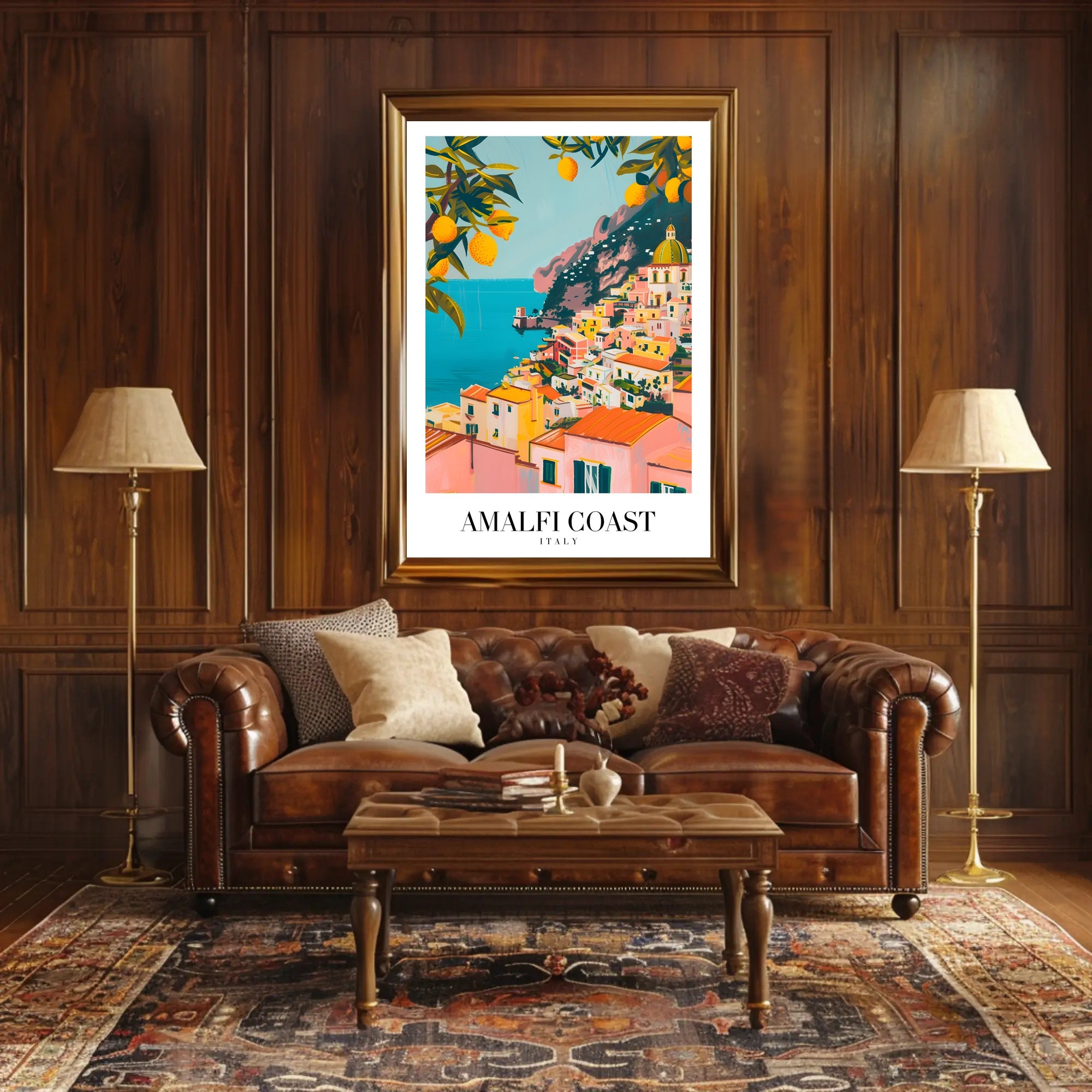 Amalfi Coast Vibrant Scenic Art Print Travel Poster PosterGoat