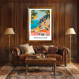 Amalfi Coast Vibrant Scenic Art Print Travel Poster PosterGoat