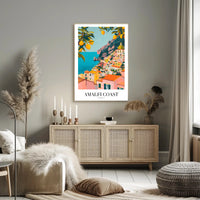 Amalfi Coast Vibrant Scenic Art Print Travel Poster PosterGoat