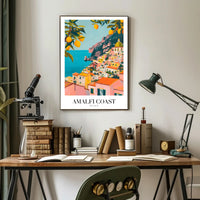 Amalfi Coast Vibrant Scenic Art Print Travel Poster PosterGoat