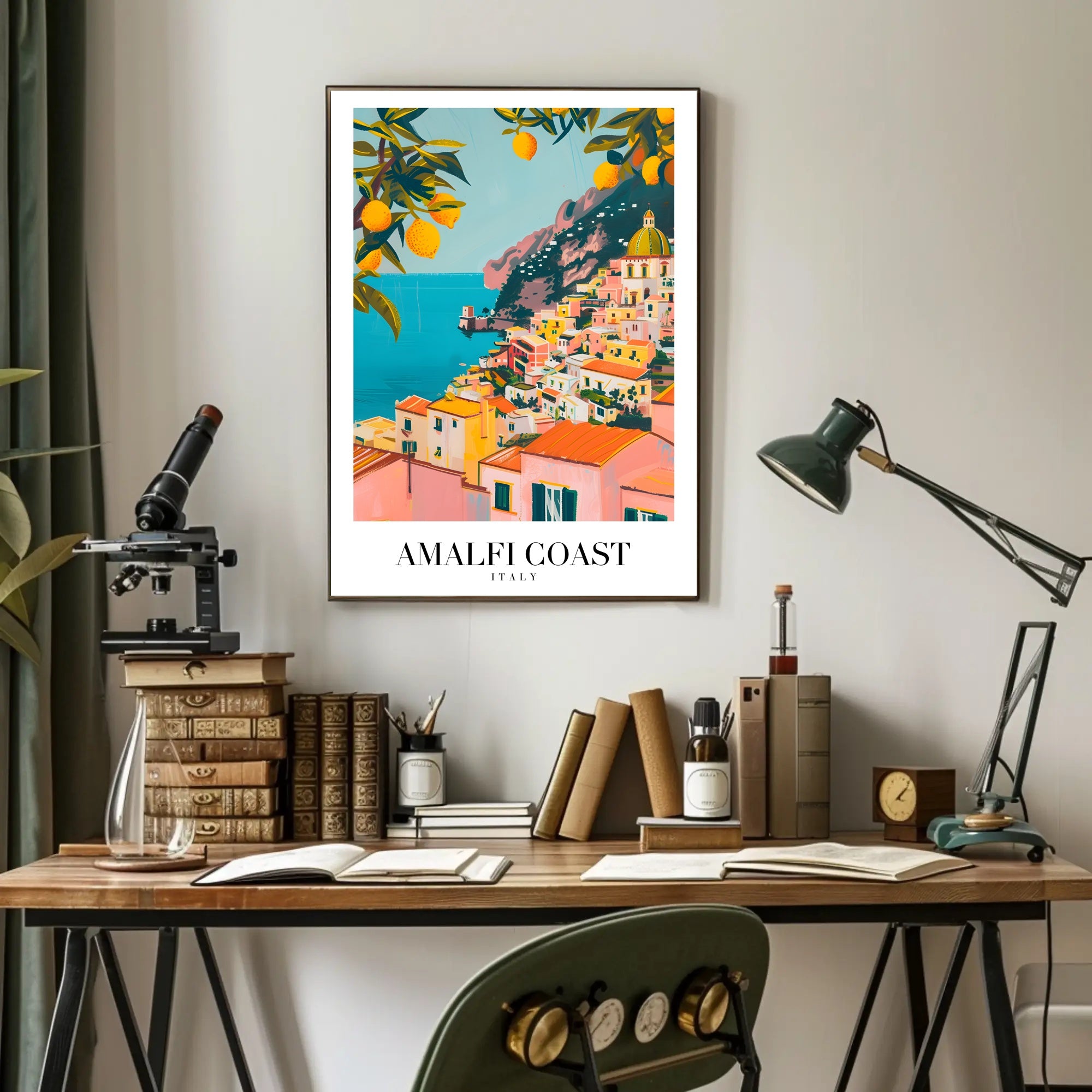 Amalfi Coast Vibrant Scenic Art Print Travel Poster PosterGoat