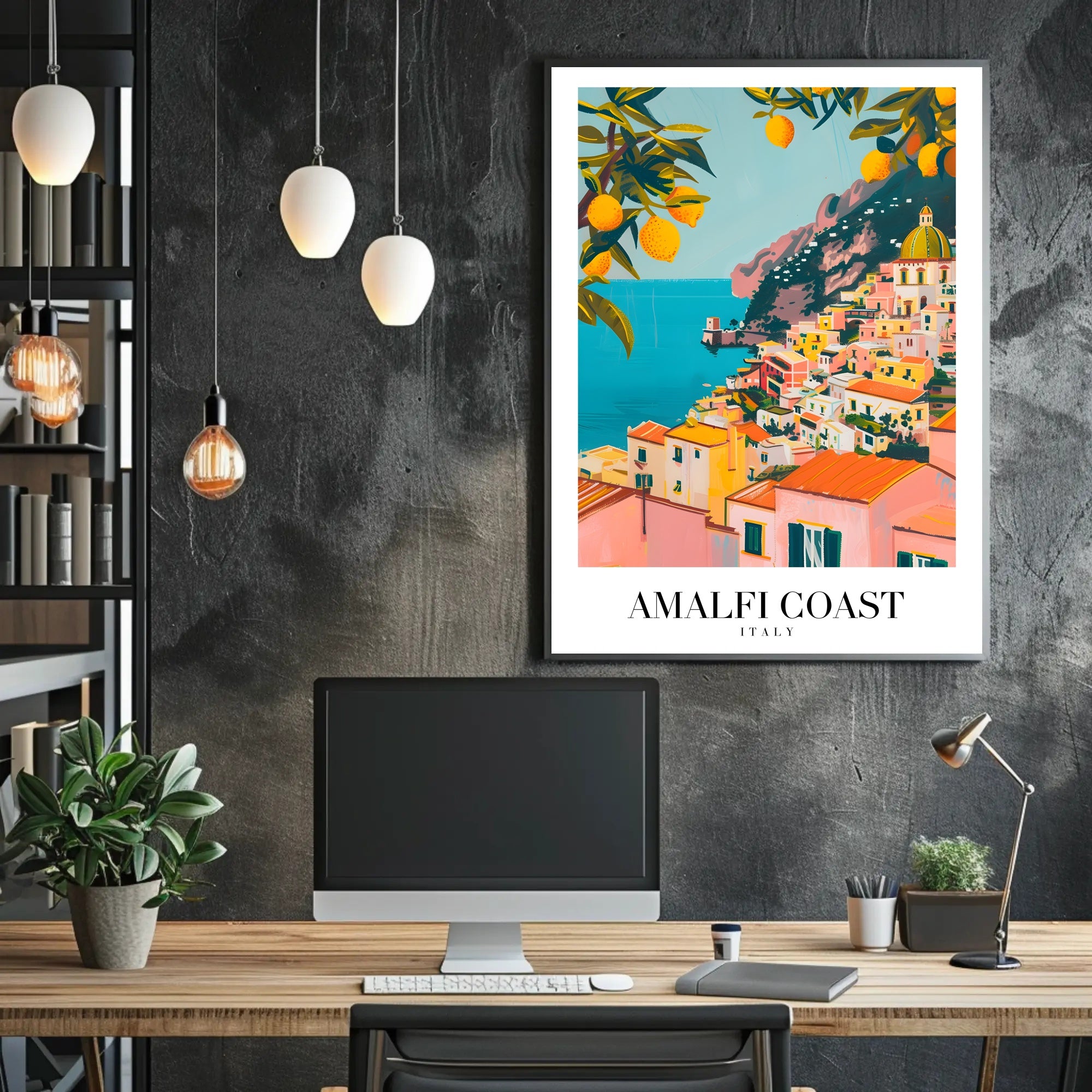 Amalfi Coast Vibrant Scenic Art Print Travel Poster PosterGoat