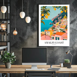 Amalfi Coast Vibrant Scenic Art Print Travel Poster PosterGoat