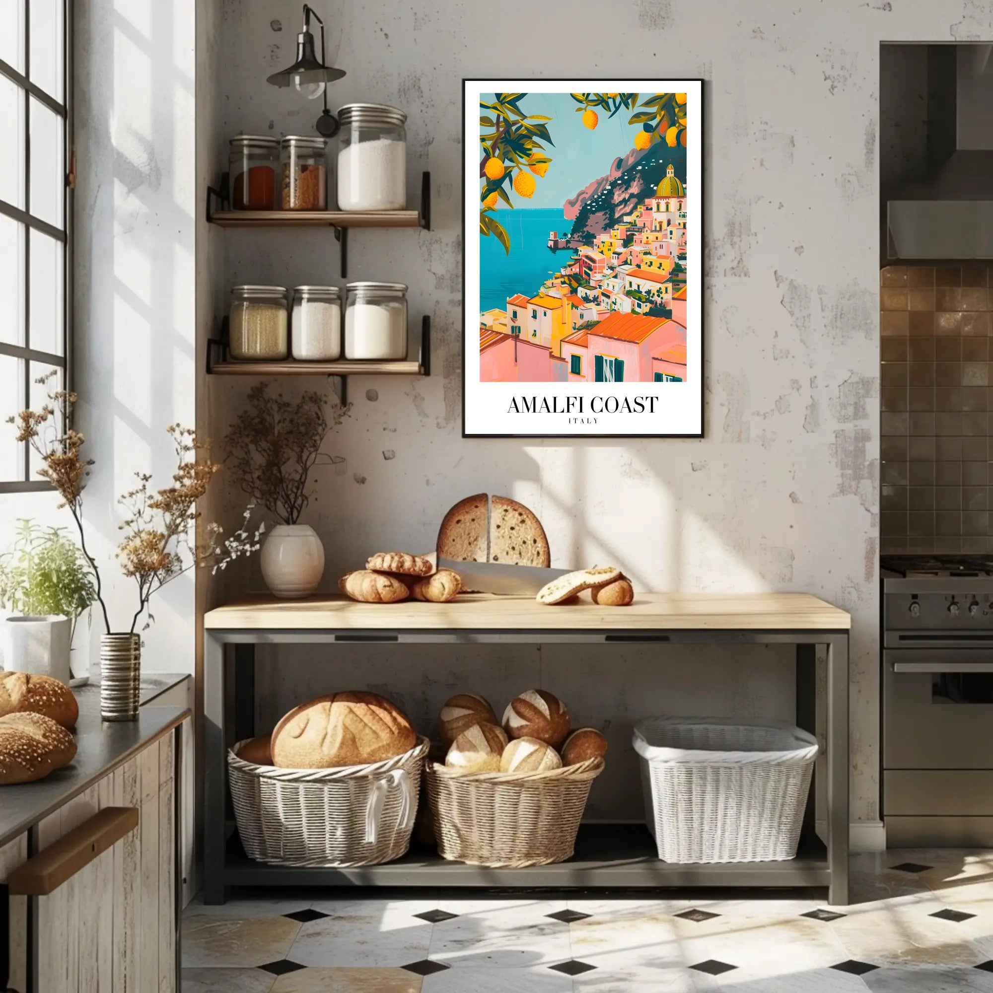 Amalfi Coast Vibrant Scenic Art Print Travel Poster PosterGoat