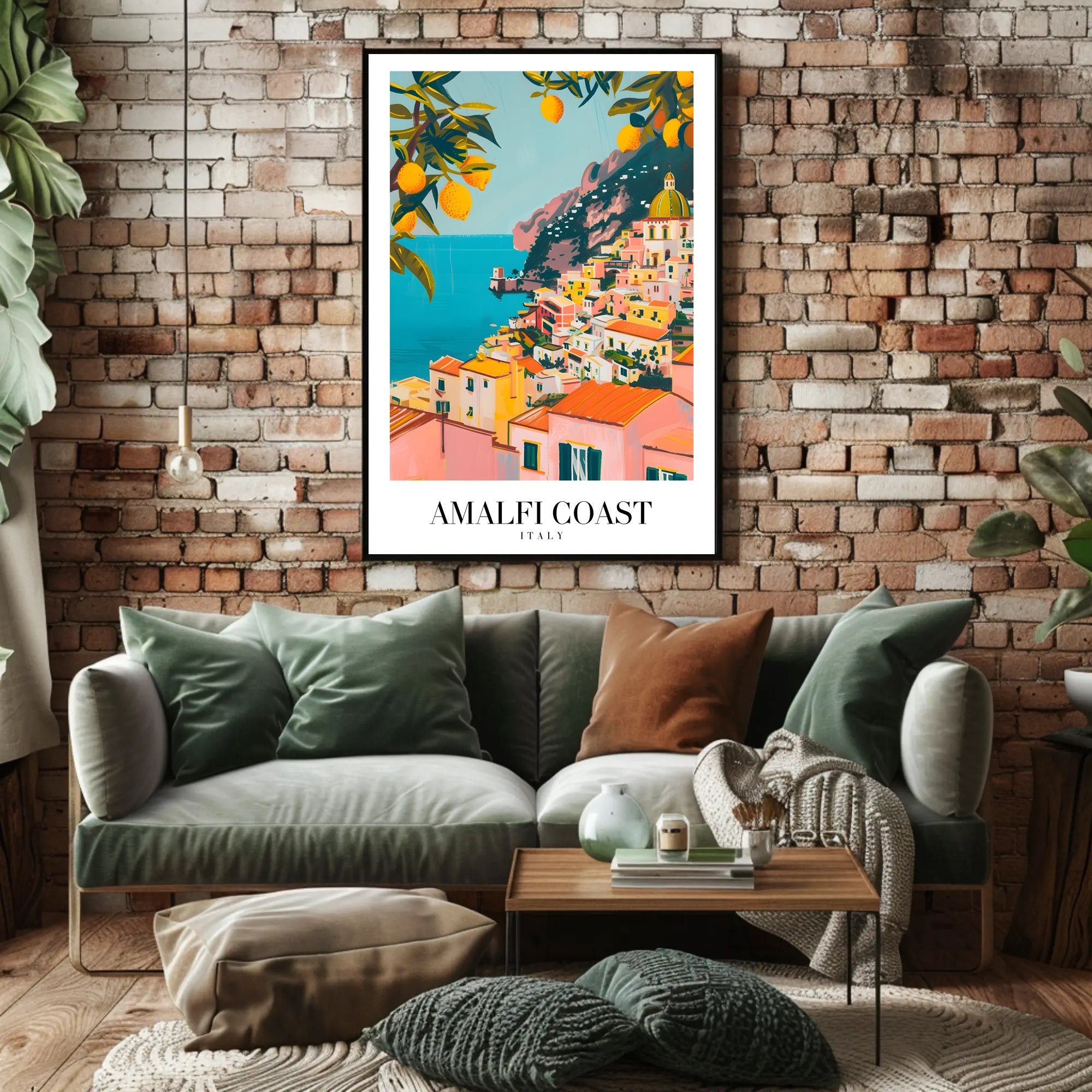 Amalfi Coast Vibrant Scenic Art Print Travel Poster PosterGoat