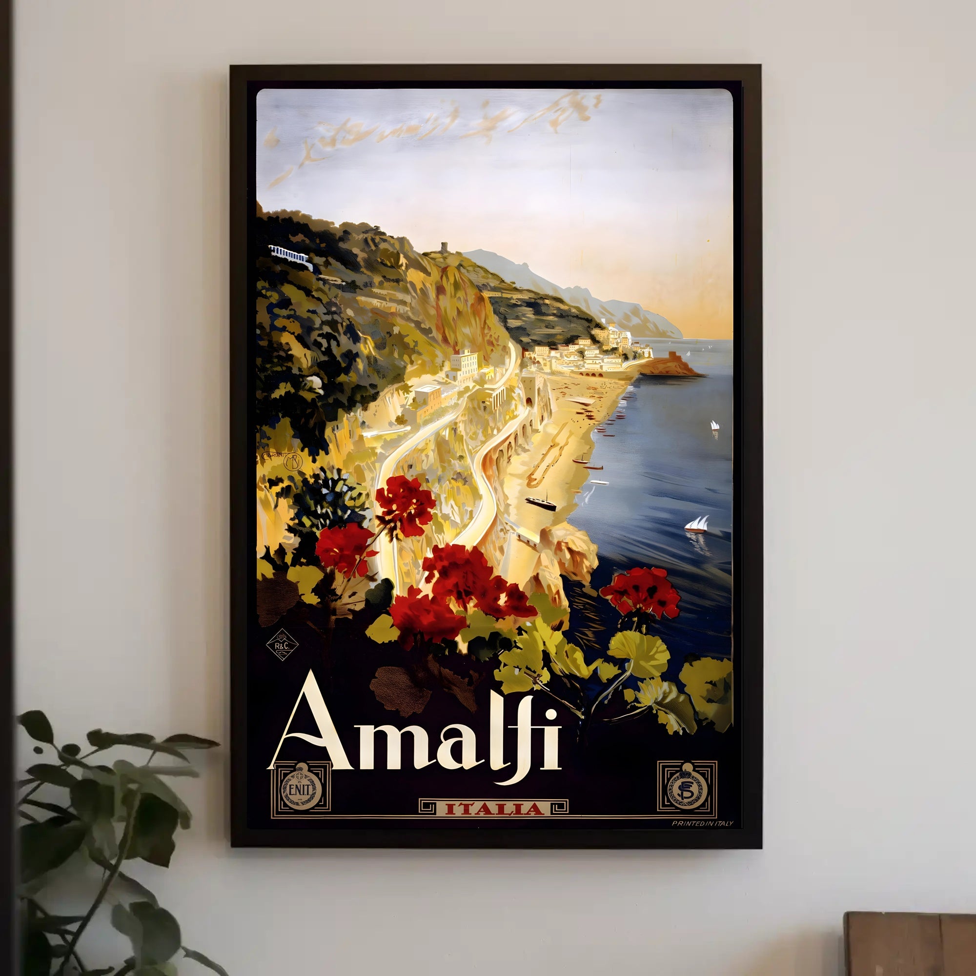 Amalfi Coast Vintage Illustration Travel Poster PosterGoat