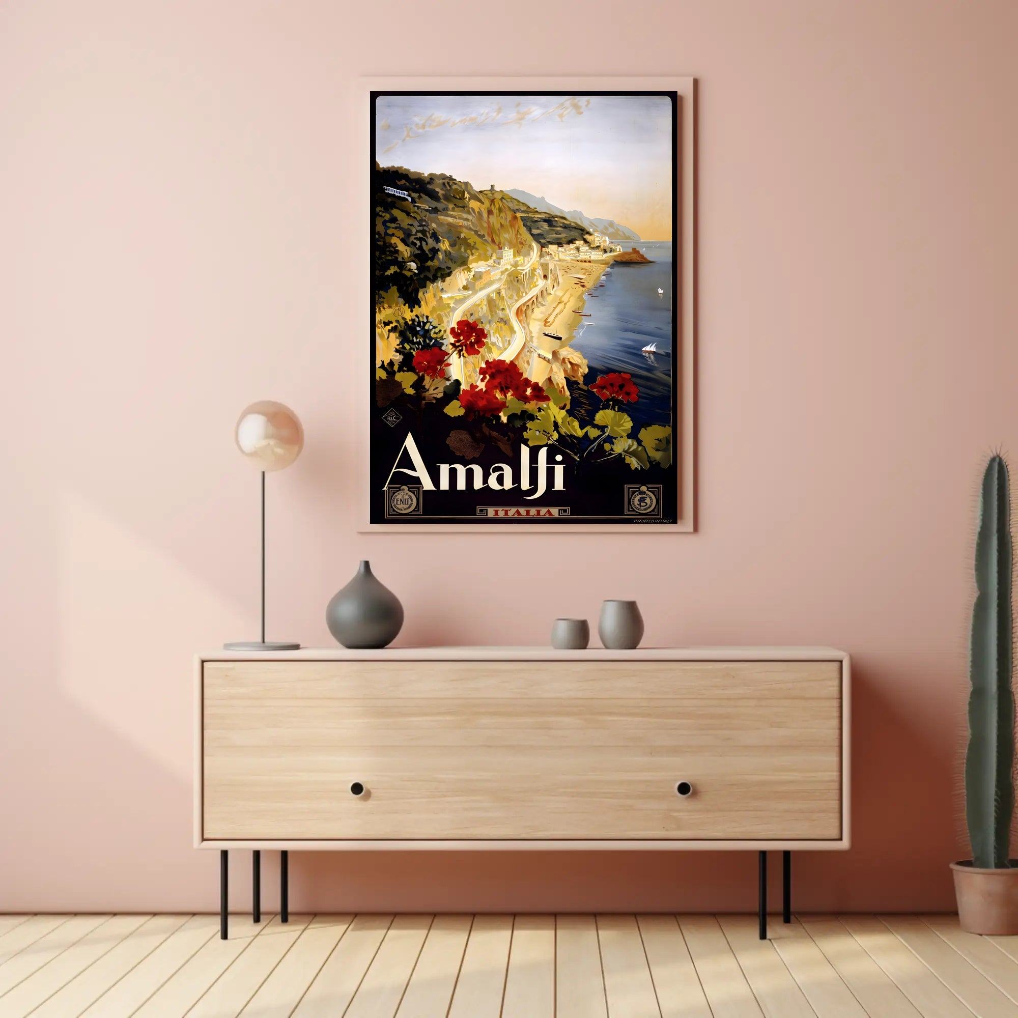 Amalfi Coast Vintage Illustration Travel Poster PosterGoat