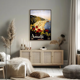 Amalfi Coast Vintage Illustration Travel Poster PosterGoat