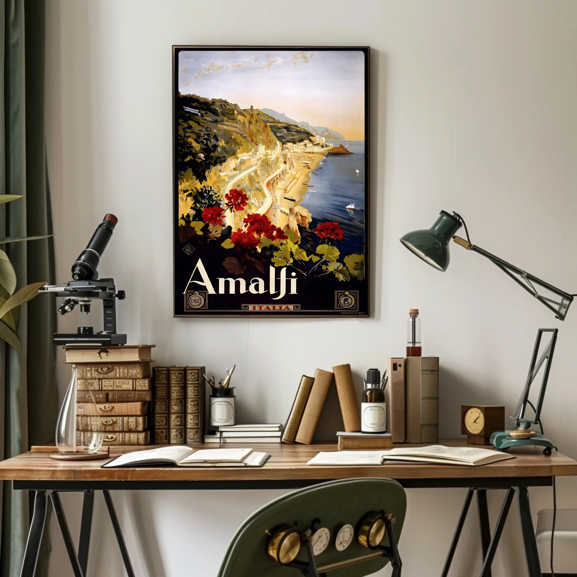 Amalfi Coast Vintage Illustration Travel Poster PosterGoat