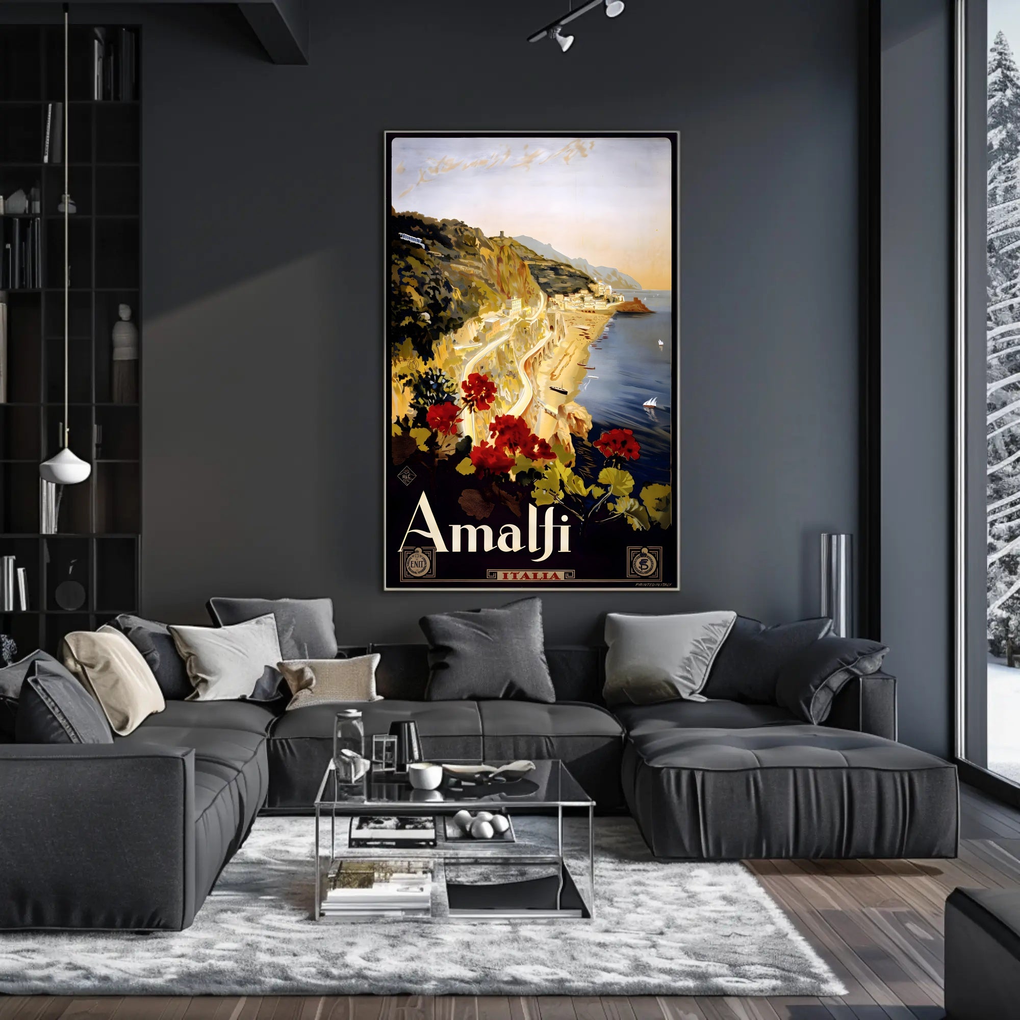 Amalfi Coast Vintage Illustration Travel Poster PosterGoat
