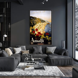 Amalfi Coast Vintage Illustration Travel Poster PosterGoat