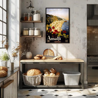 Amalfi Coast Vintage Illustration Travel Poster PosterGoat