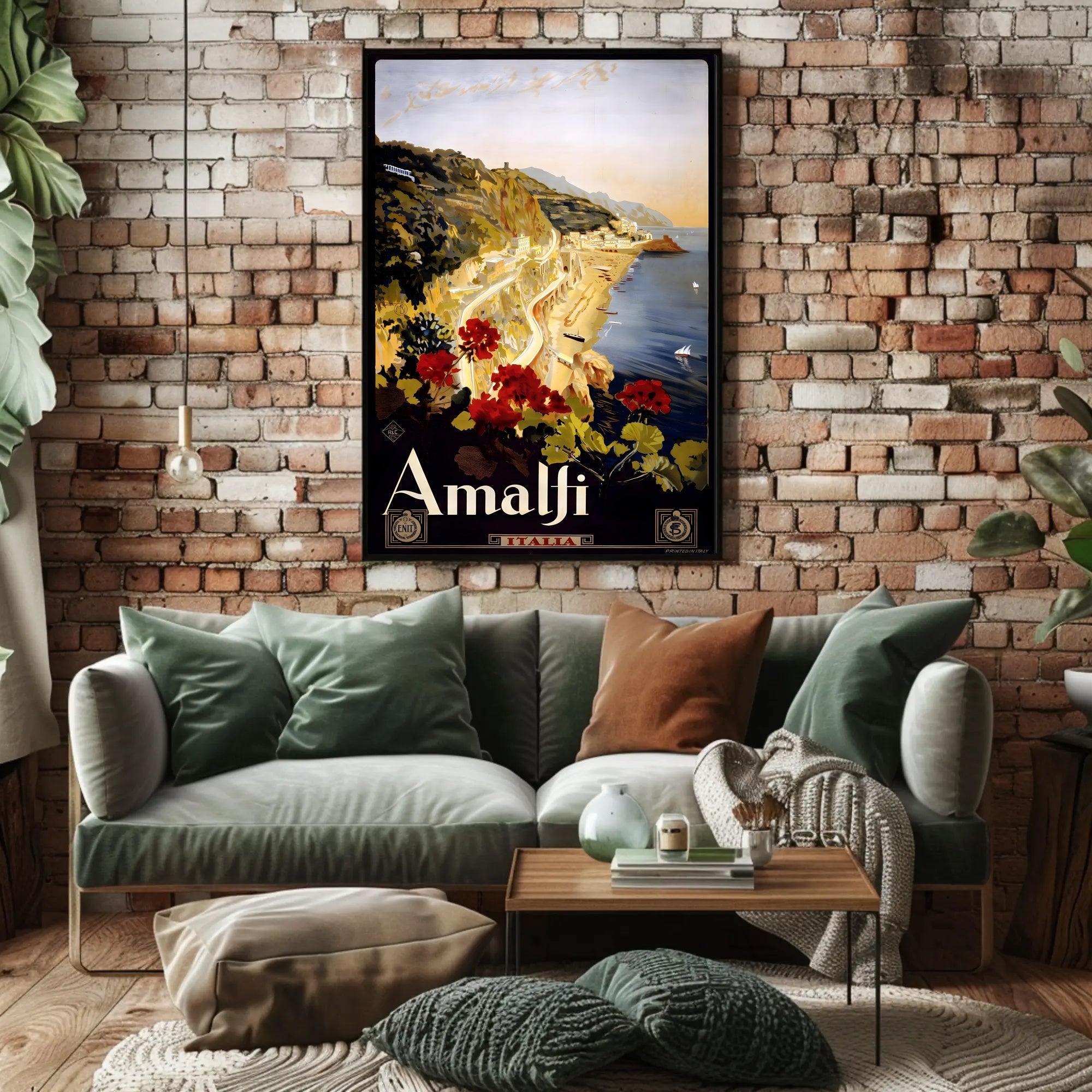 Amalfi Coast Vintage Illustration Travel Poster PosterGoat