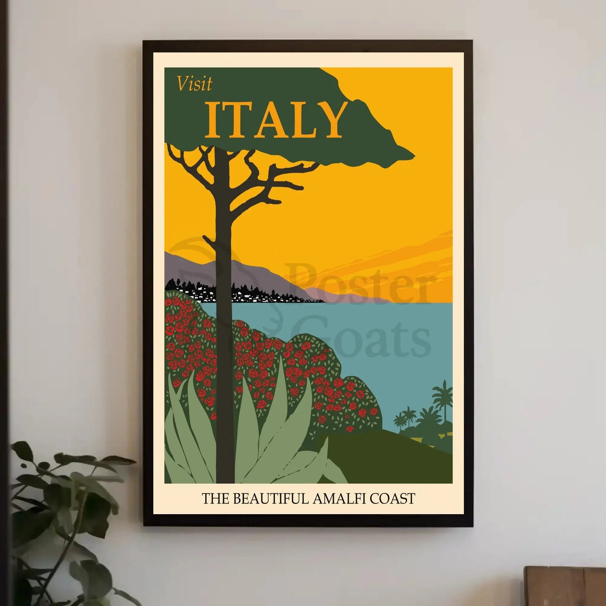 Amalfi Coast Vintage Travel Art Print Retro Travel Poster PosterGoat