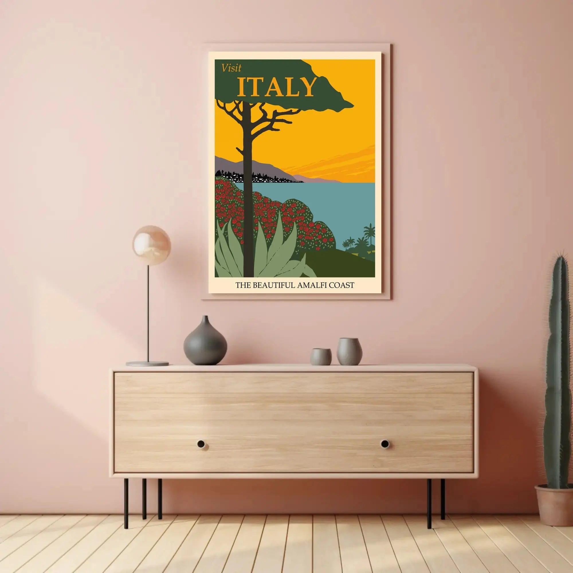 Amalfi Coast Vintage Travel Art Print Retro Travel Poster PosterGoat