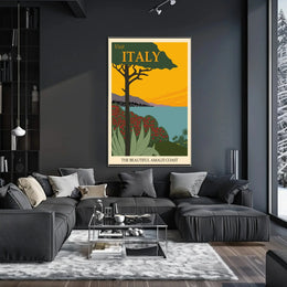Amalfi Coast Vintage Travel Art Print Retro Travel Poster PosterGoat