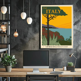 Amalfi Coast Vintage Travel Art Print Retro Travel Poster PosterGoat