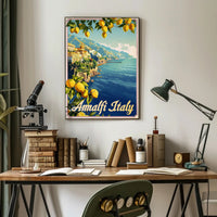 Amalfi Coast Vintage Travel Poster PosterGoat