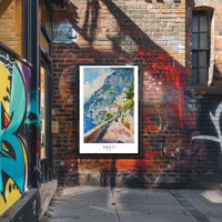 Amalfi Coast Watercolor Art Travel Poster PosterGoat